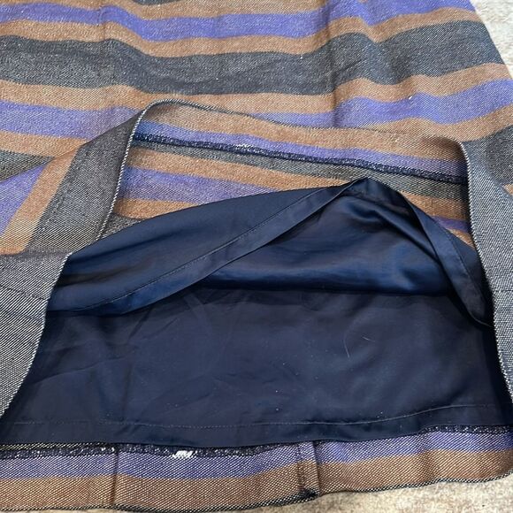 Boden purple, brown, and black Striped Skirt size 8 regular - Picture 7 of 7
